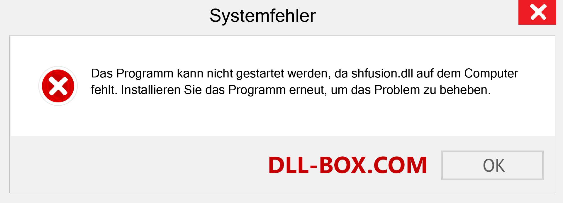 shfusion.dll-Datei fehlt?. Download für Windows 7, 8, 10 - Fix shfusion dll Missing Error unter Windows, Fotos, Bildern