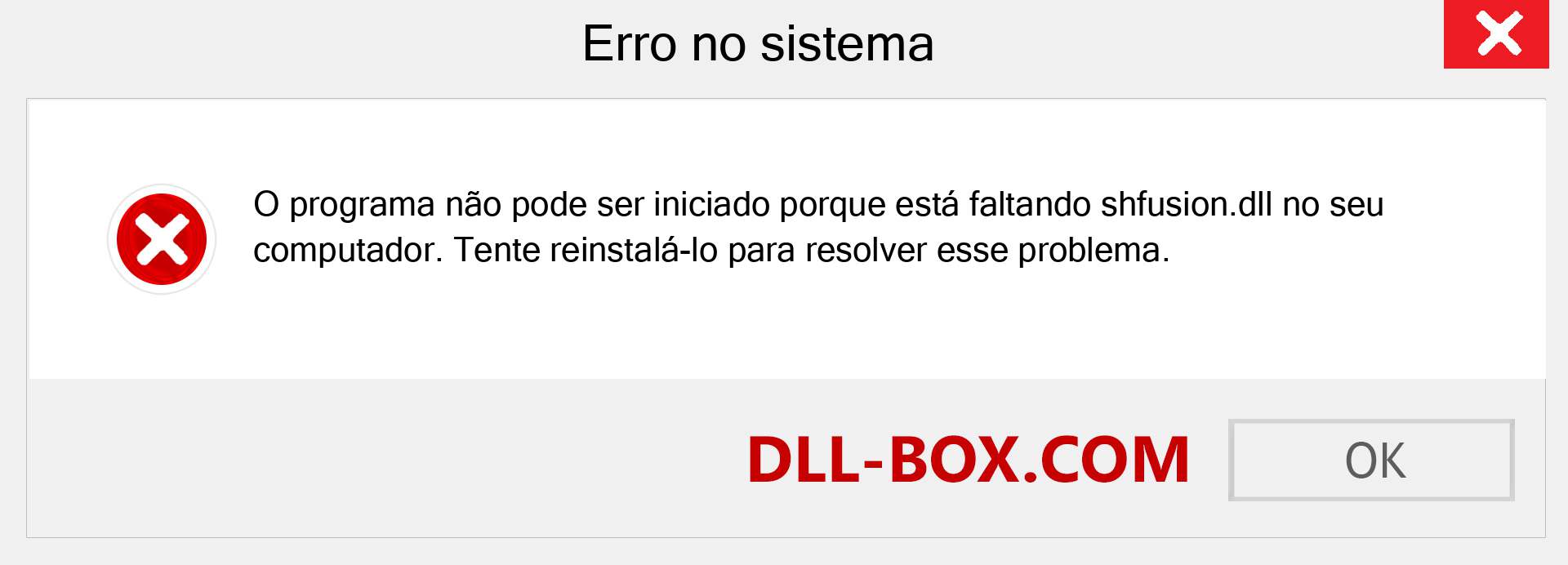 Arquivo shfusion.dll ausente ?. Download para Windows 7, 8, 10 - Correção de erro ausente shfusion dll no Windows, fotos, imagens